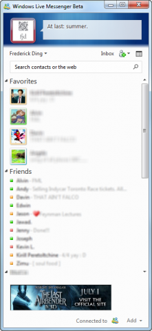 Compact view in Windows Live Messenger Wave 4 Compact view in Windows Live Messenger Wave 4