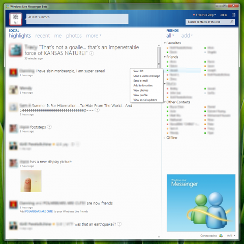 Full view in Windows Live Messenger Wave 4 Full view in Windows Live Messenger Wave 4