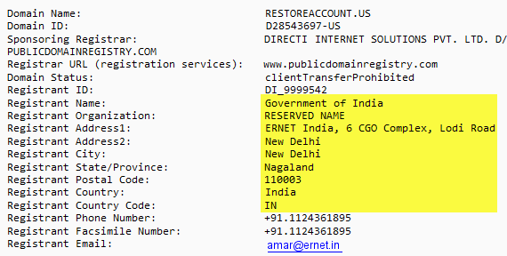 Domain registration information for restoreaccount.us Domain registration information for restoreaccount.us