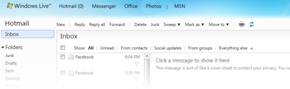 windows live hotmail inbox